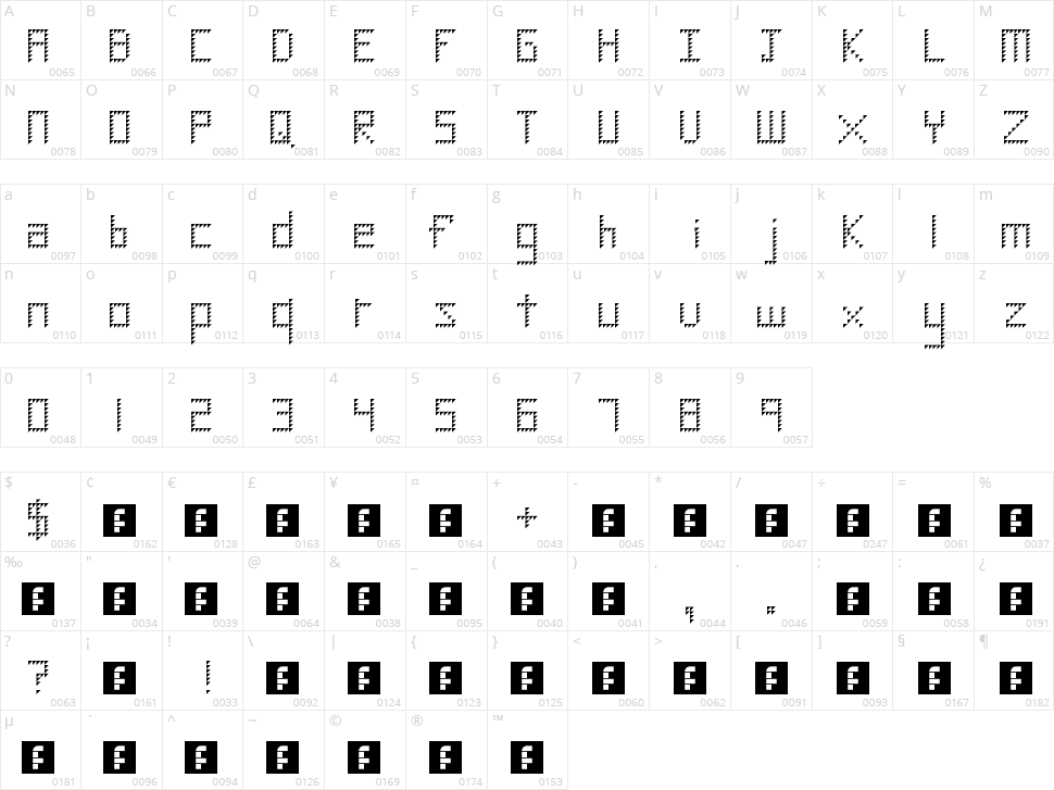 Diamond Character Map