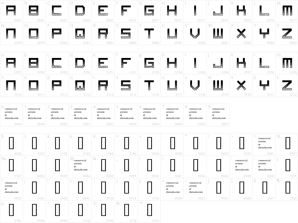 Digital Disorder Character Map