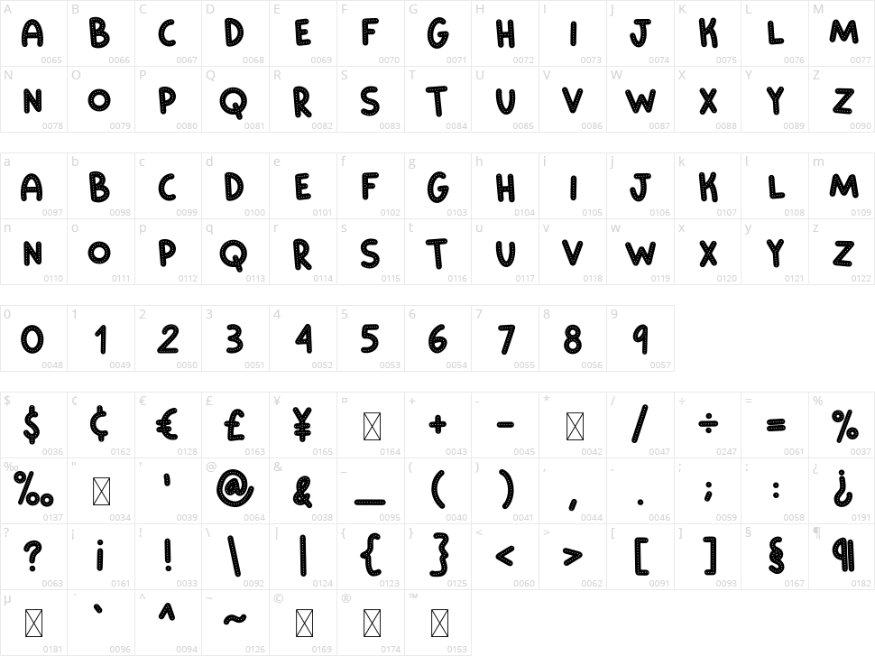 Ding Dong Character Map