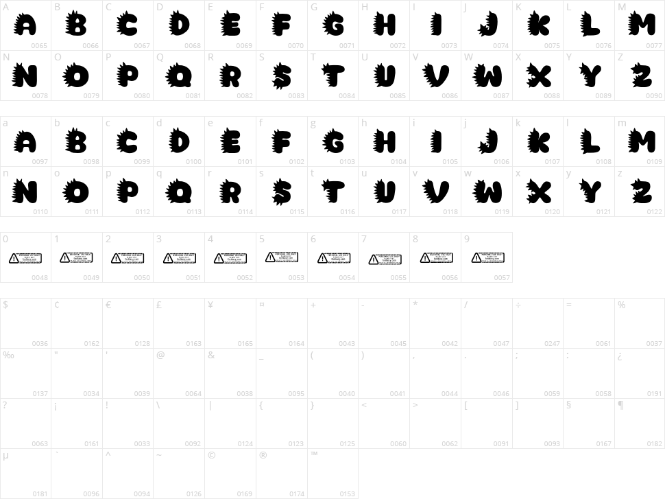 Dino Alphabet New Character Map