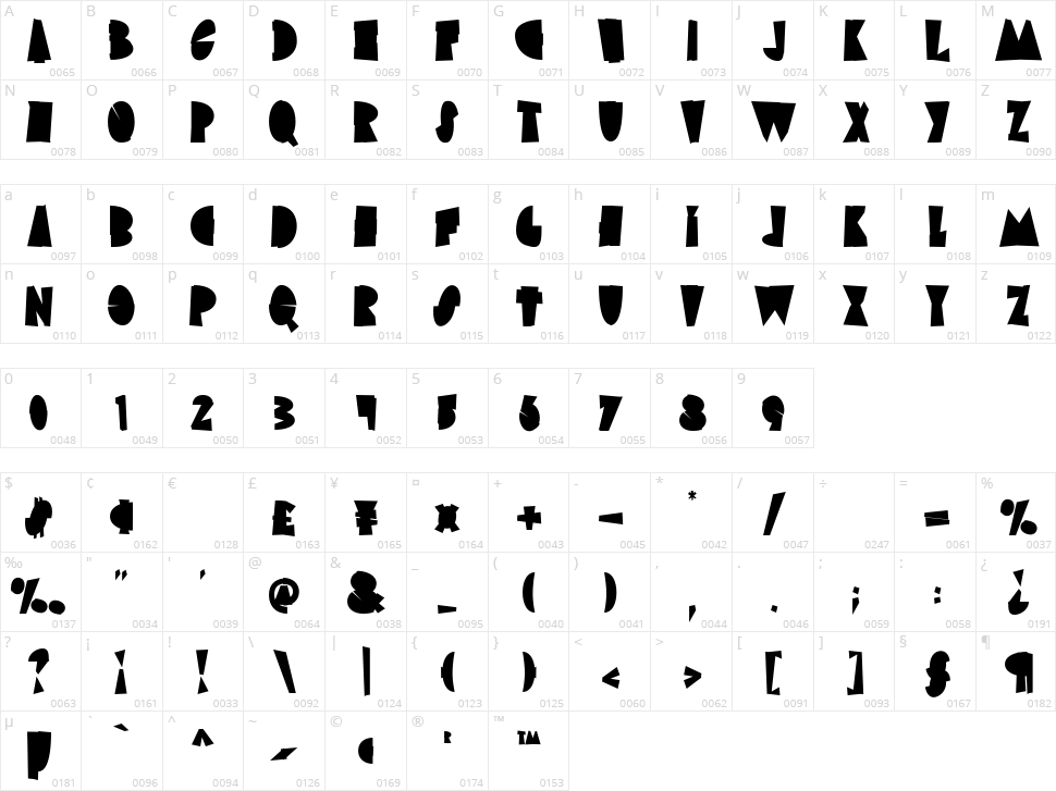 Dino Moose Character Map