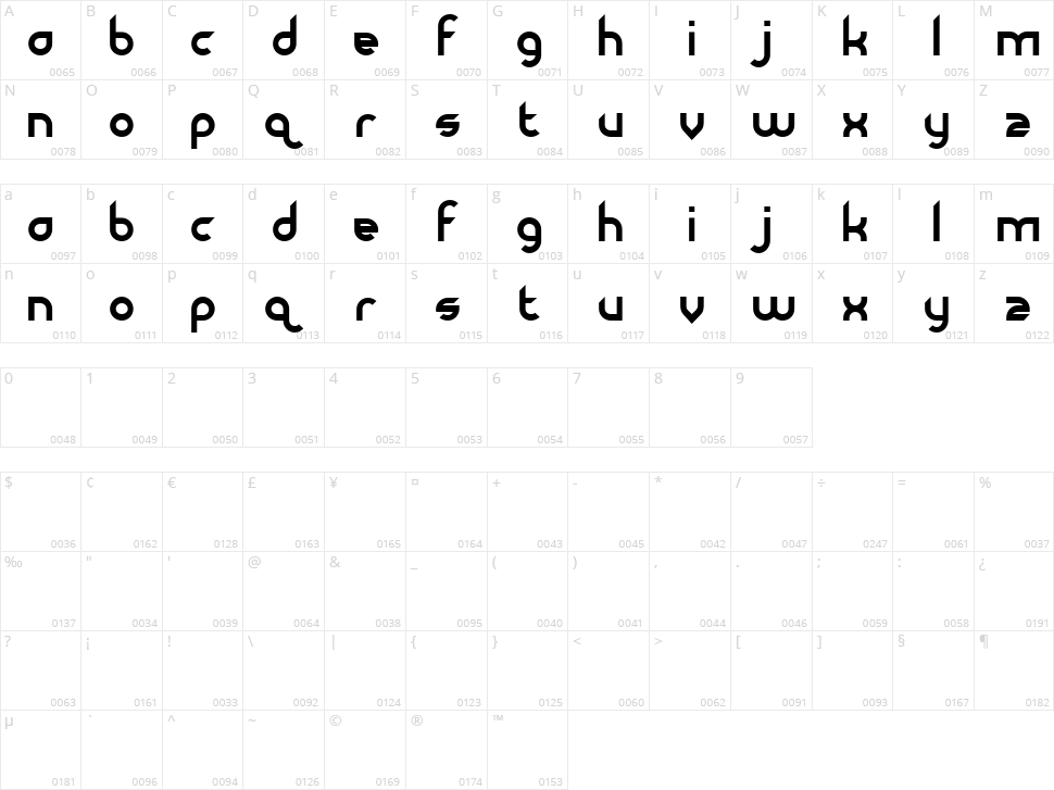 Dirty Flamingo Character Map