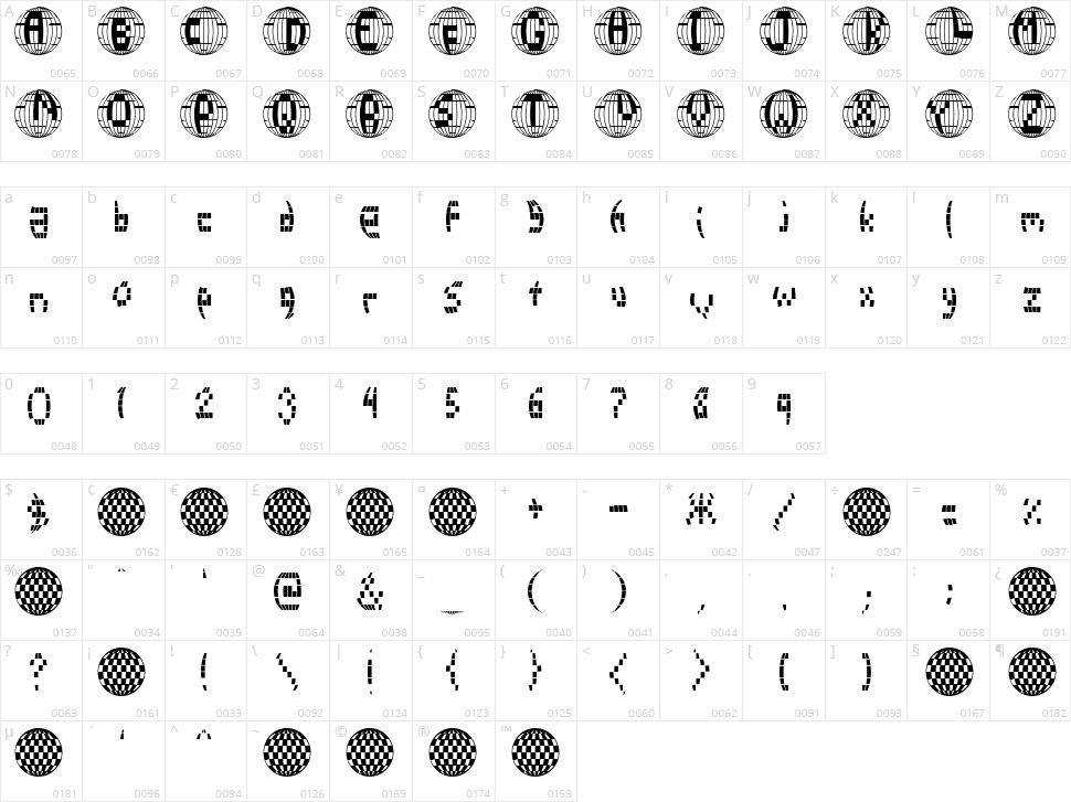 Disco 2000 Character Map