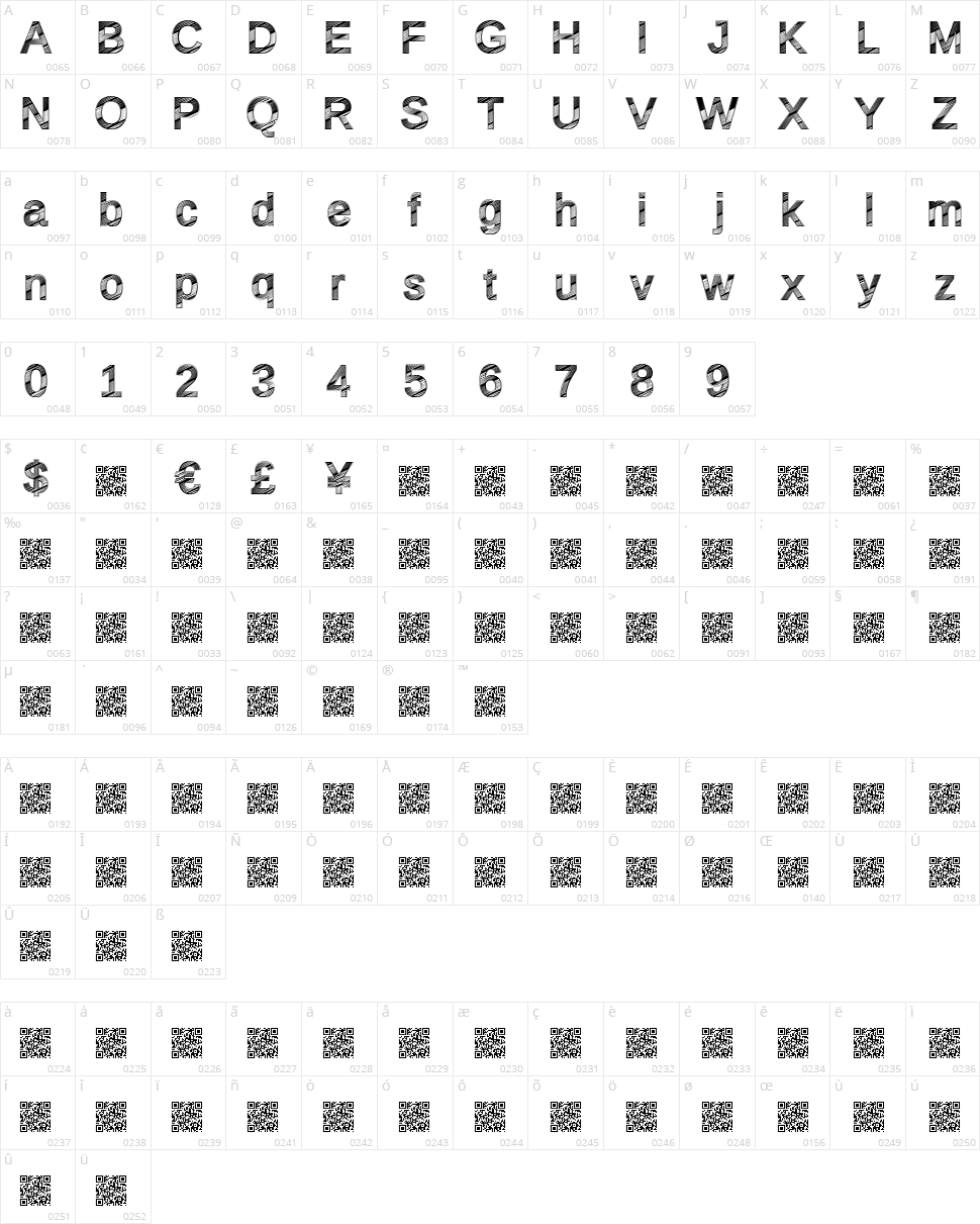 Disco Fresca Character Map