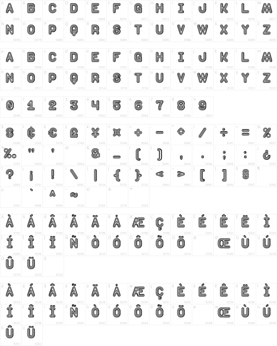 Discoteque St Character Map