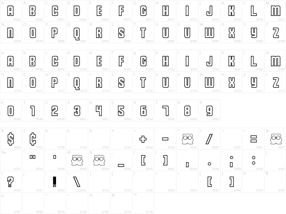 Diskun Character Map