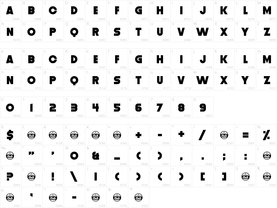 Distortion Dos Digital Character Map