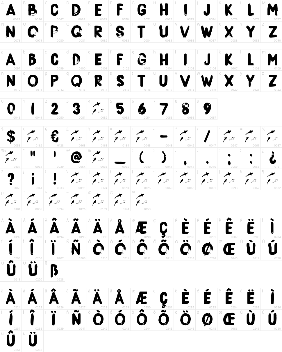 DK Boris Brush Character Map