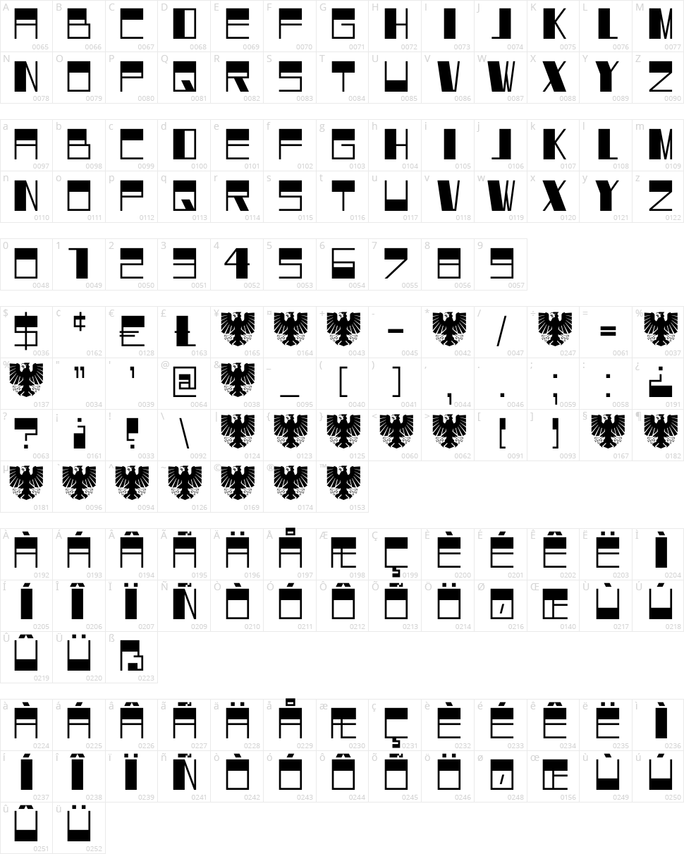 DK Dortmunder Ecke Character Map