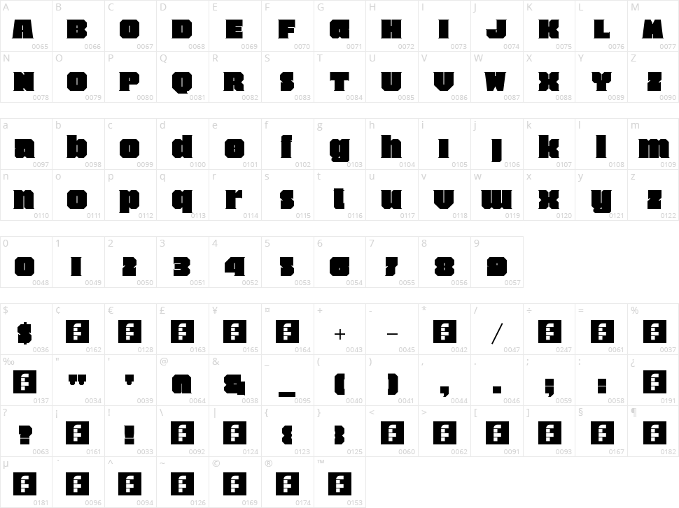 DM Yes Character Map