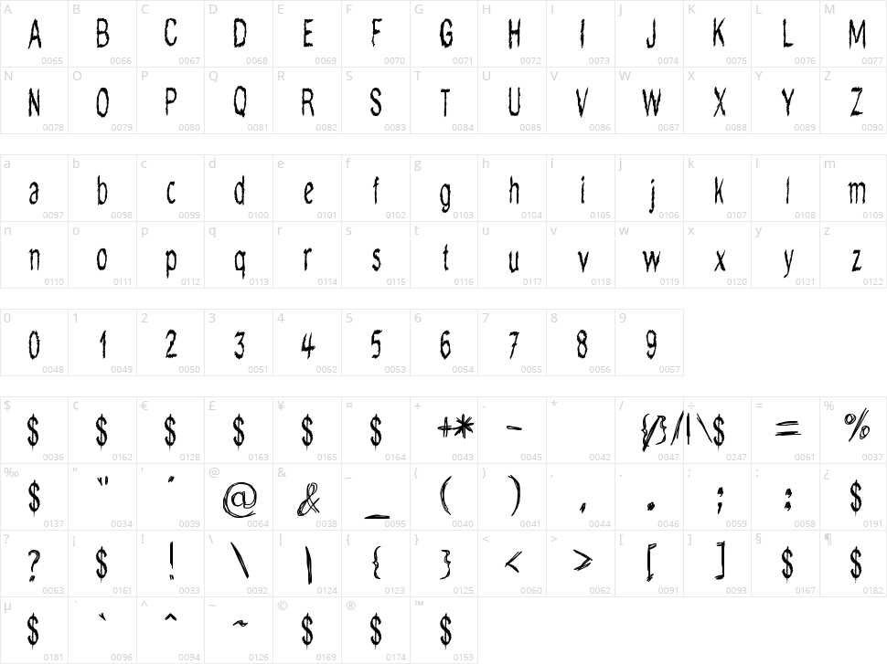 Do Doodle Character Map