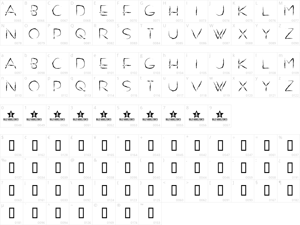 Do Not Exist Character Map
