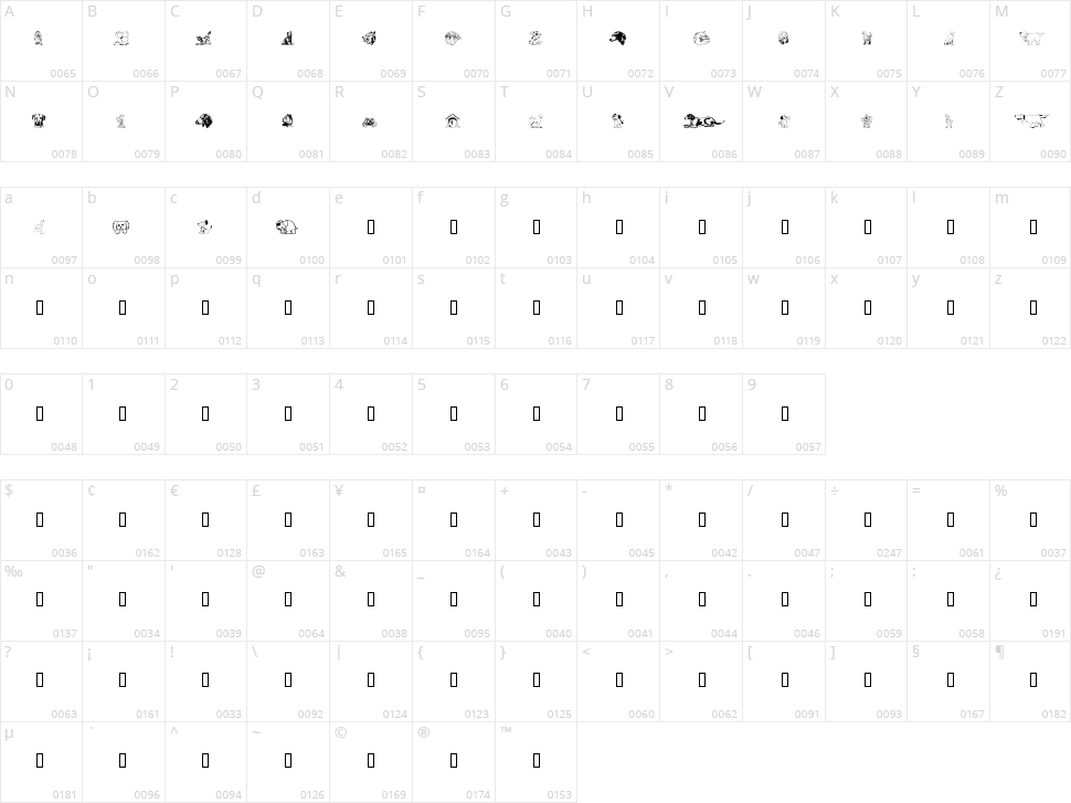 Dogg Art Character Map