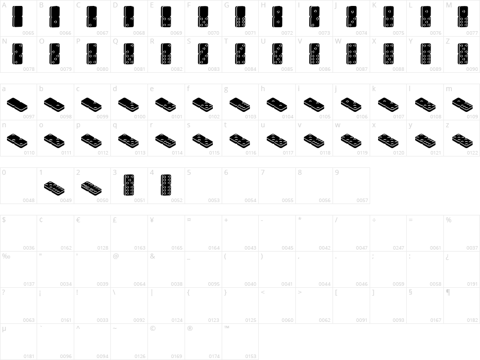 Dotica Character Map