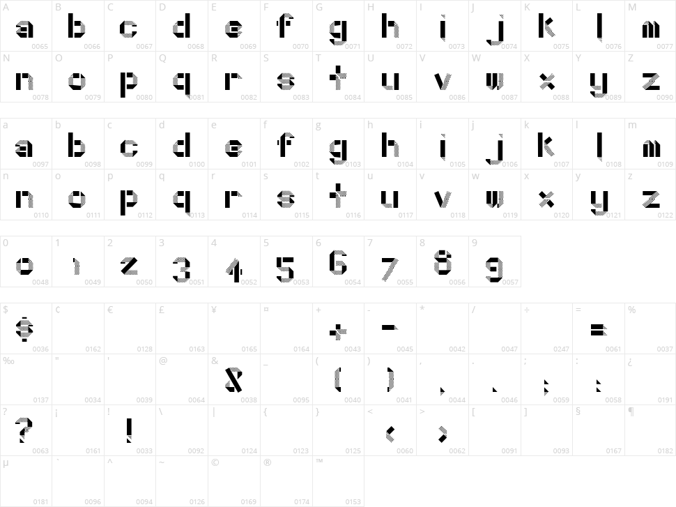 Dotty Fold Character Map