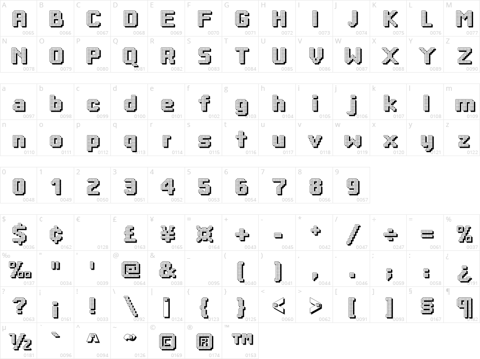 Dotty Shadow Character Map