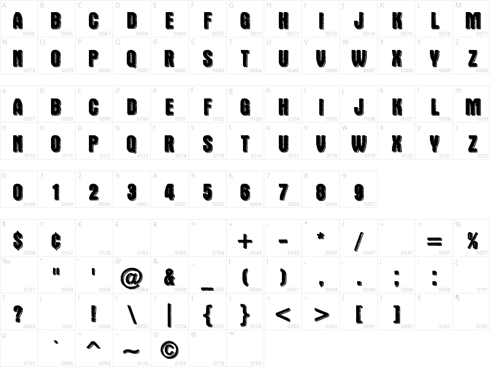 Double Slug Character Map