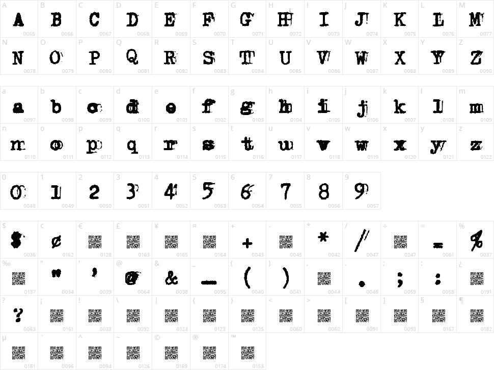 Double Studio Character Map