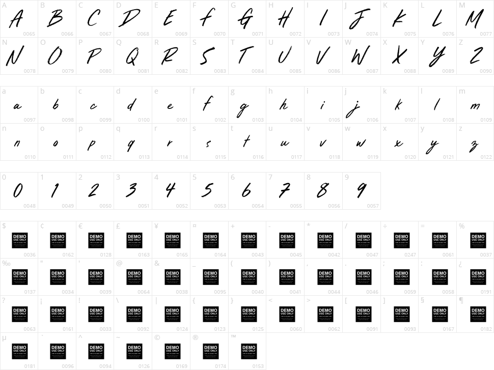 Dream Light Character Map