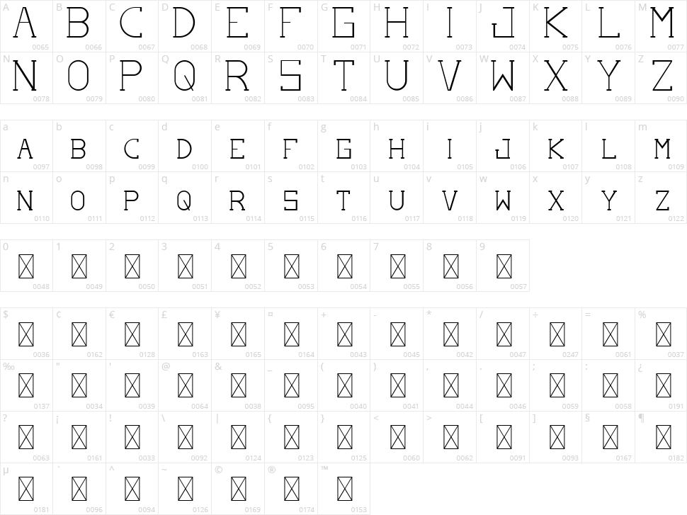 Dreamy Loly Sans Serif Character Map