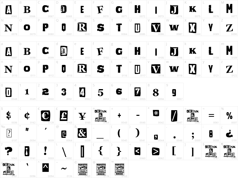 Drunk & Proud Character Map
