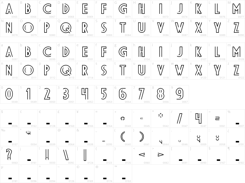 DS Diploma BDL Character Map