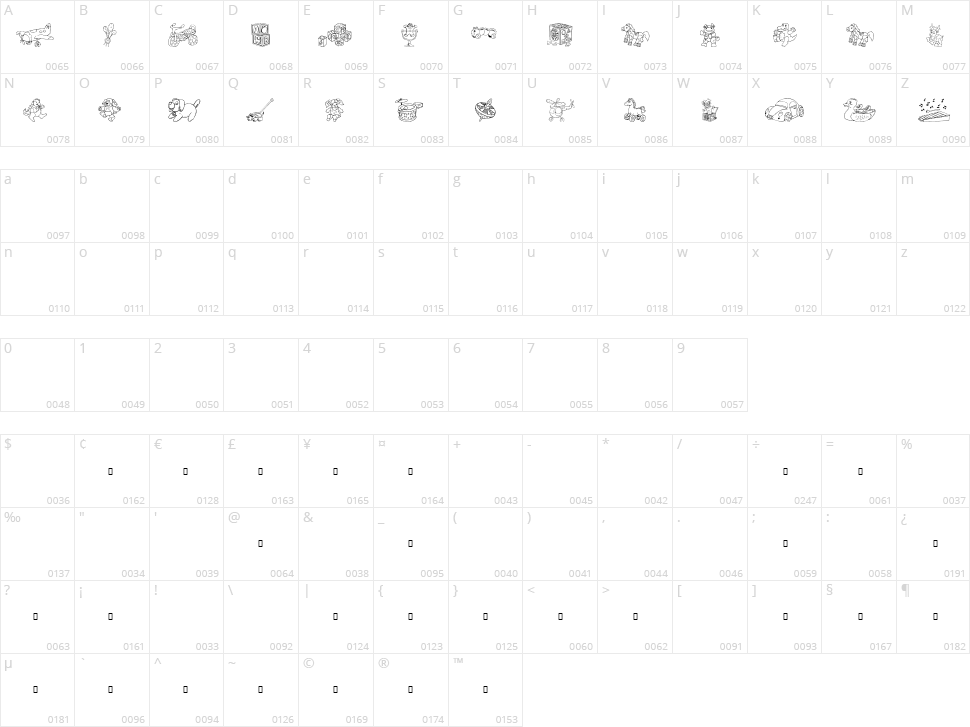 DT Rachels Toys Character Map