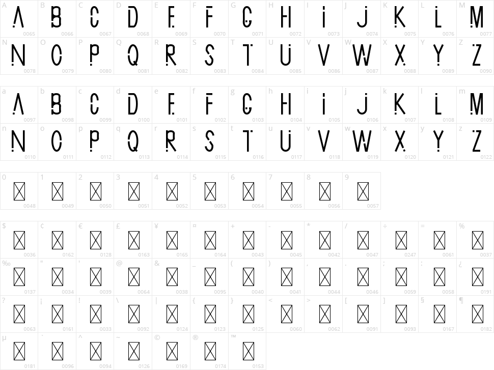 During Dusk Character Map