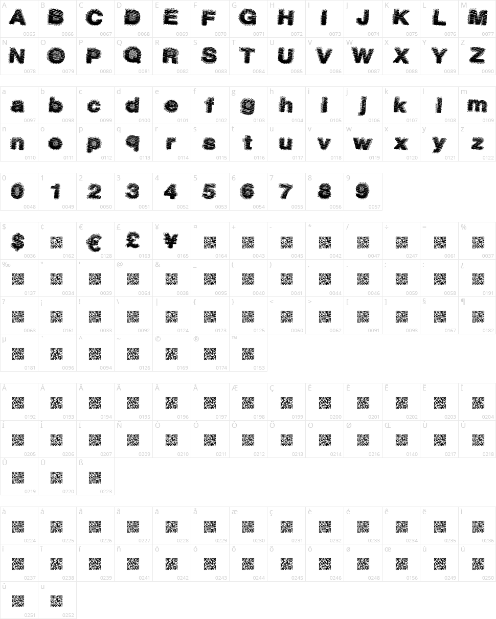 Dusty Salmon Character Map