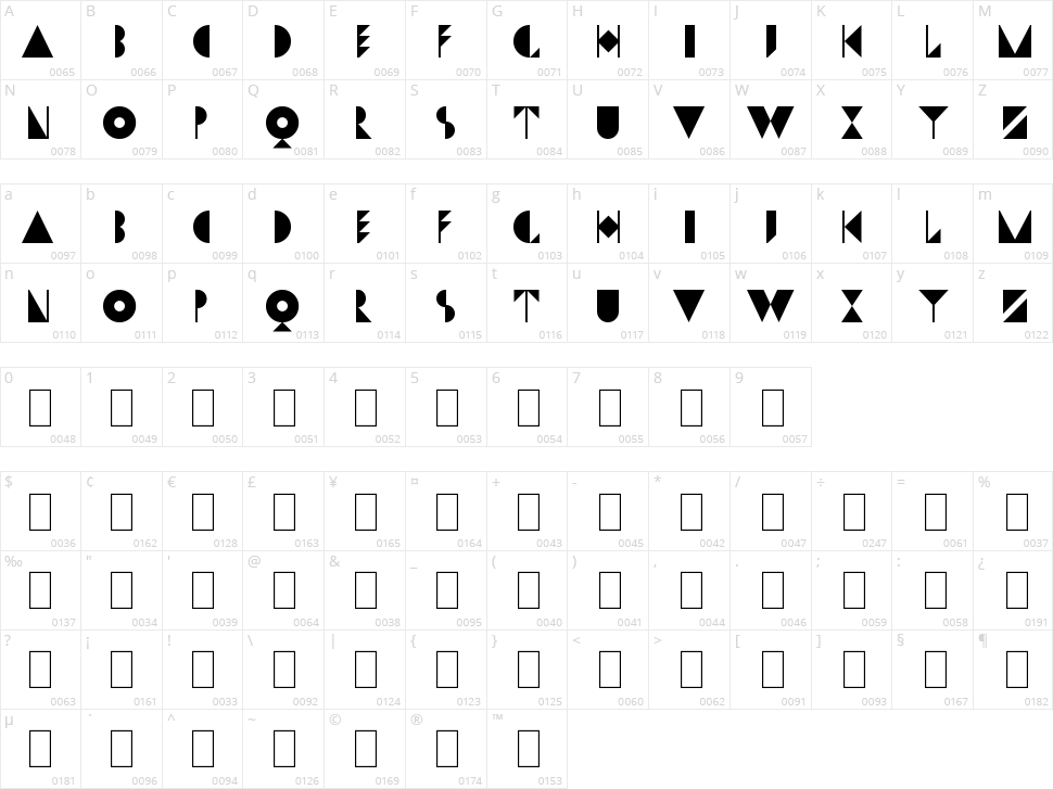 Dwiggins Initials KK Character Map