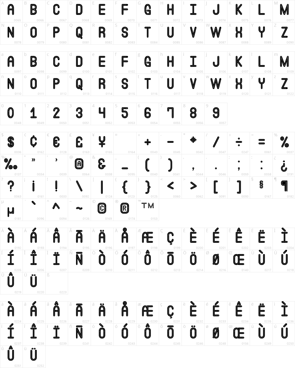 Eat at Joe's St Character Map