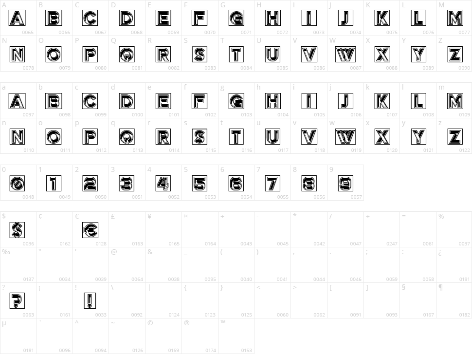 Effect Capitals Character Map