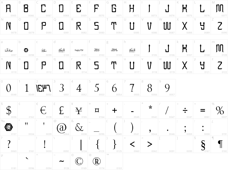 Eid al-Fitr 2 Character Map