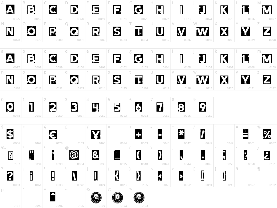 Eighty-Eight Character Map