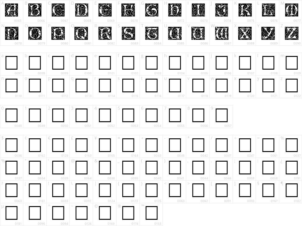Eileen Caps Character Map