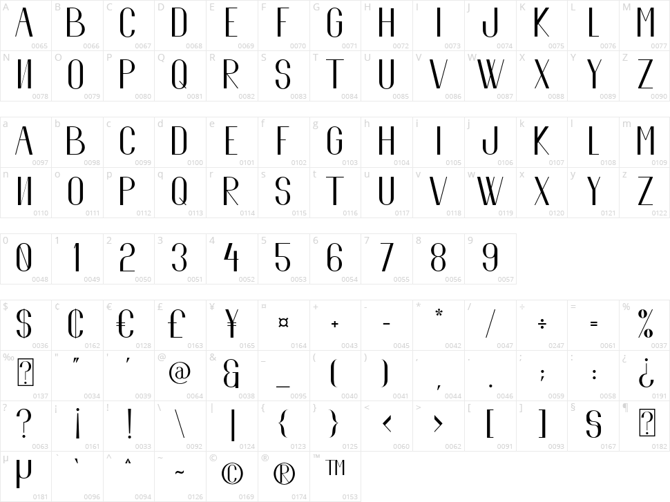 El Fonte Character Map