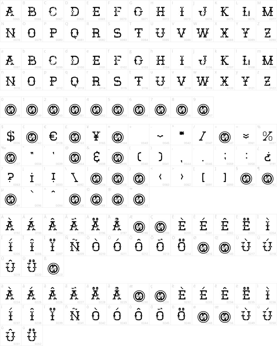 El Sancho Character Map