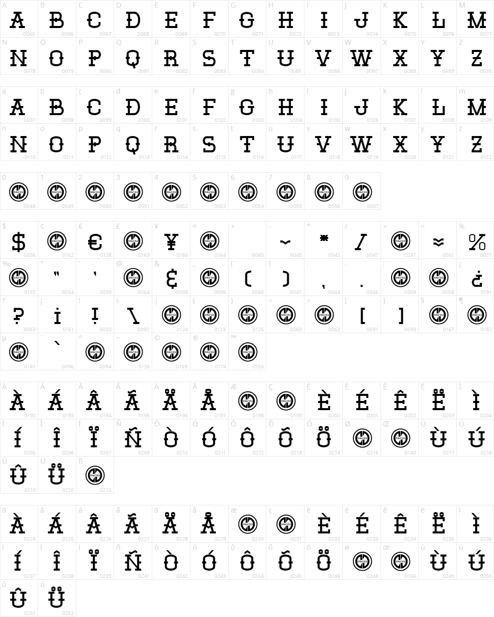 El Sancho Rancho Character Map