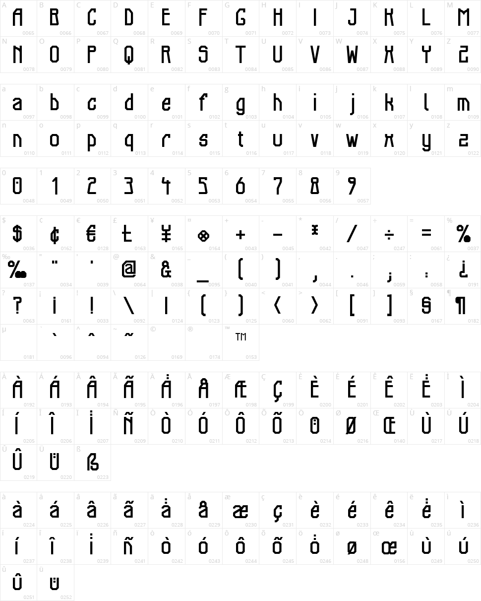 Elb Tunnel Character Map