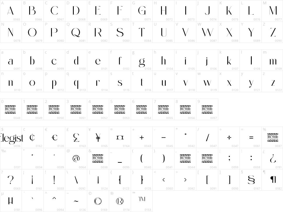 Elegist Character Map