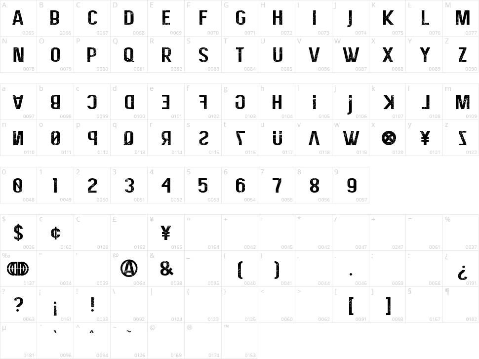 Elite Hacker Corroded Character Map