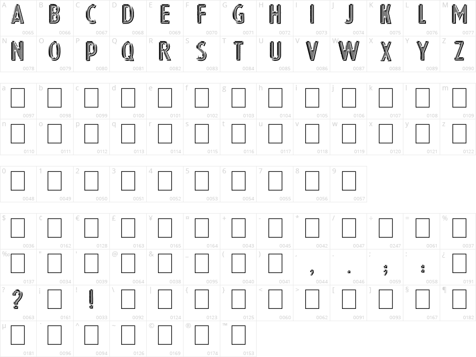 Eshop Advert Character Map