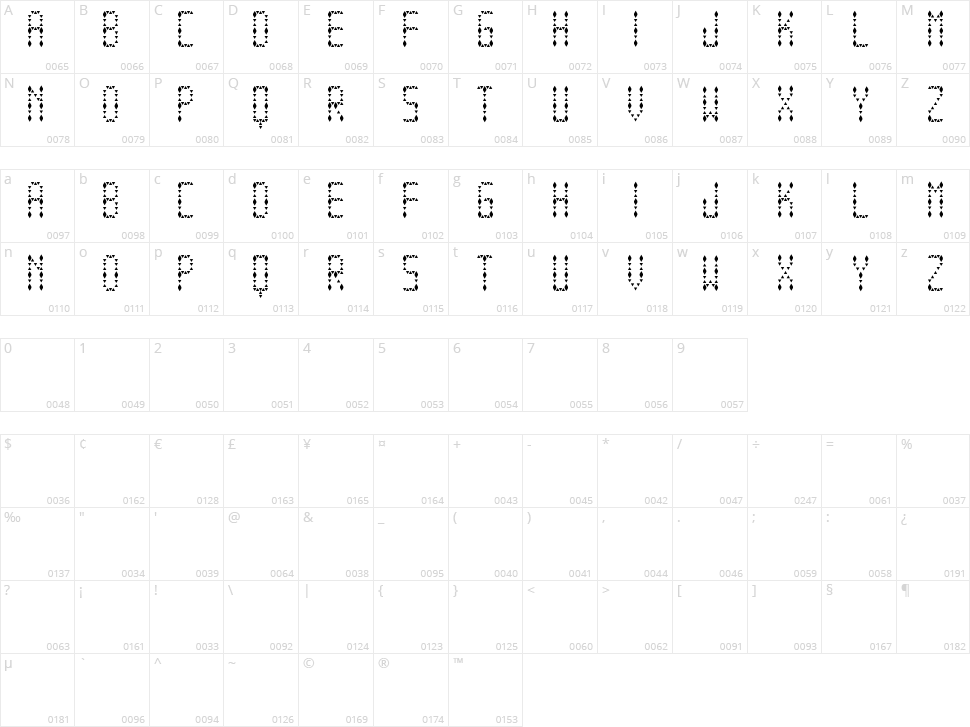 Espinuda TFB Character Map
