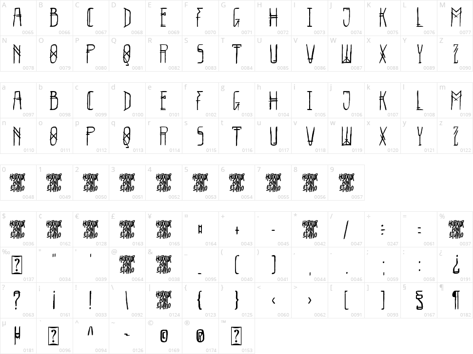 Eternum Strokes Character Map
