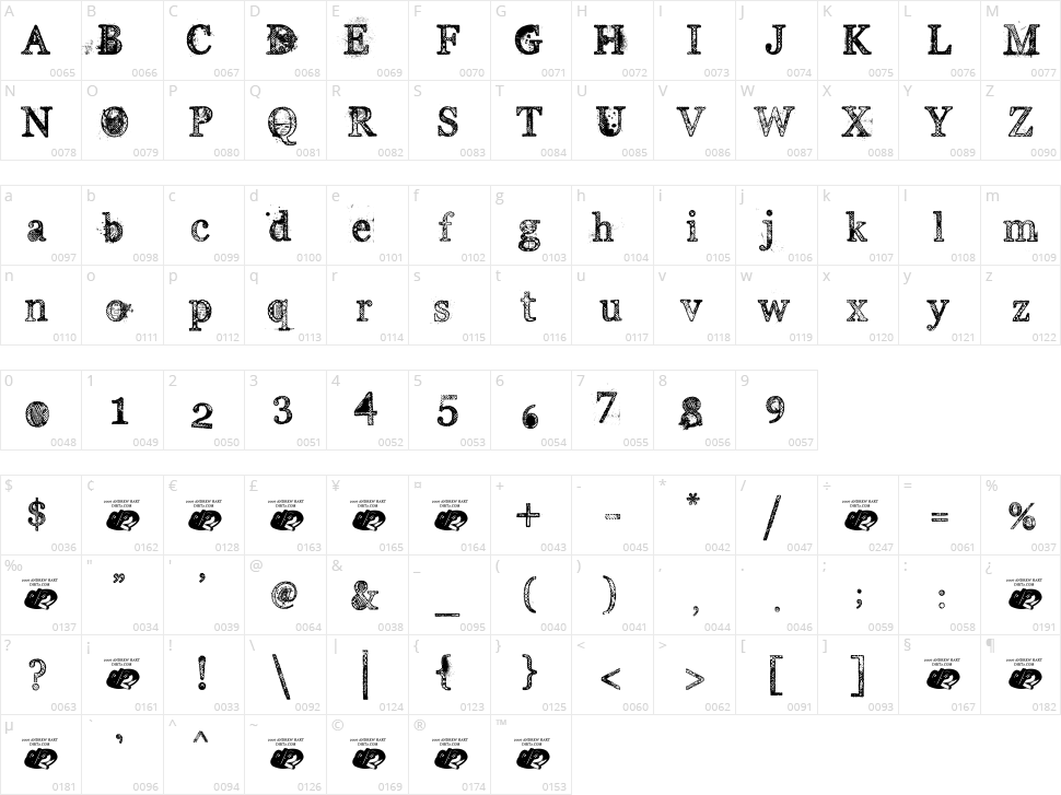 Everyday Ghost Character Map