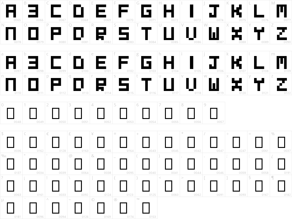 Evilborn Character Map