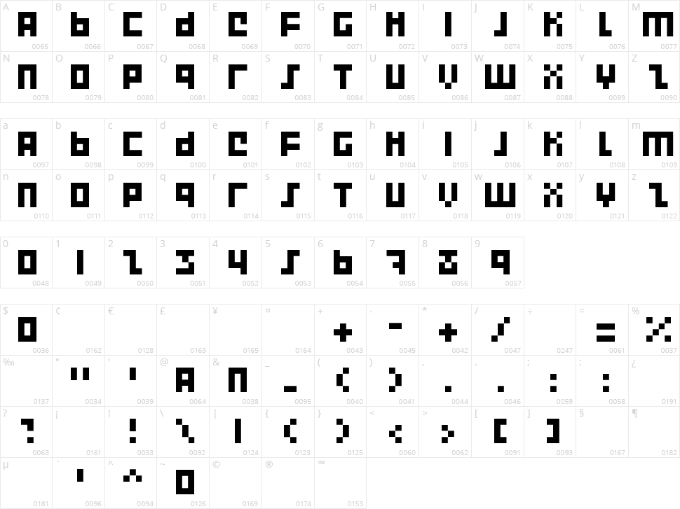 Execute 2000 Character Map