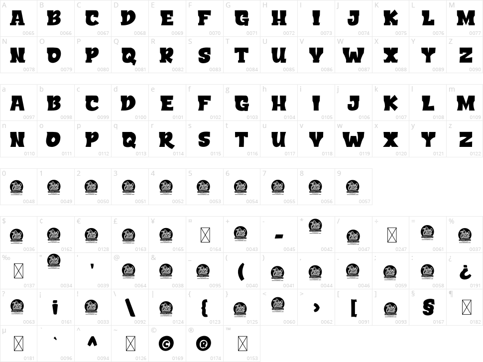 Exoner Character Map