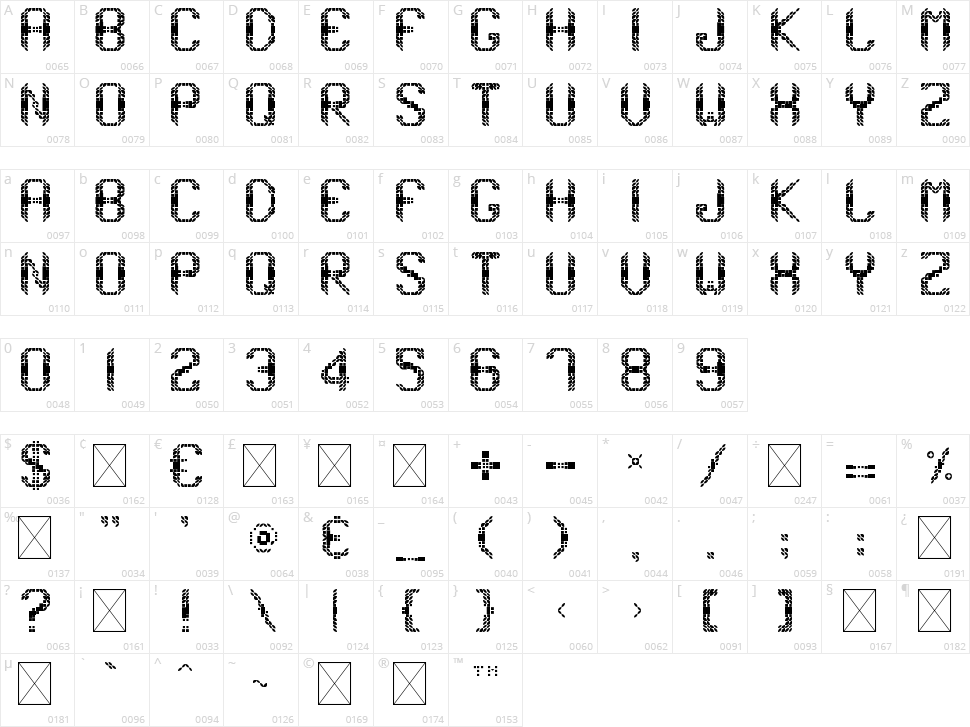 Expanse Character Map