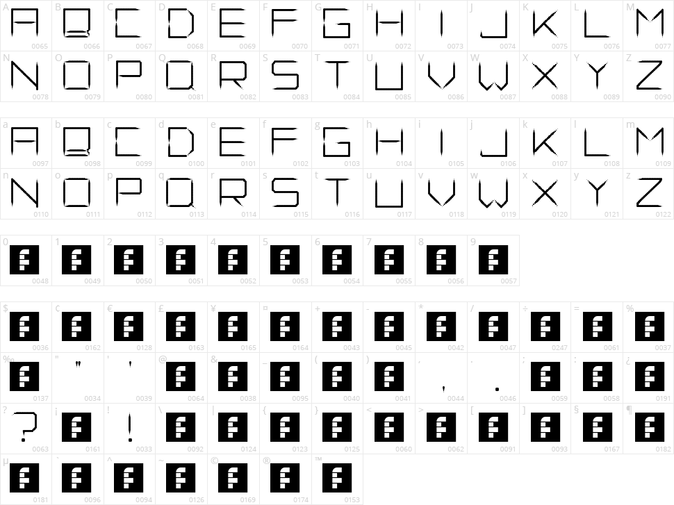 Fade Away Character Map